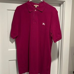 Burberry Polo Shirt - 100% AUTHENTIC - Men’s Large - Magenta